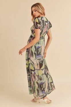 Aemi + Co Lace Detail Slit Geometric Print Short Sleeve Maxi Dress -Little Loom Store 9dbf521d 4f8f 45b8 a8d1 fda449bd691e Min