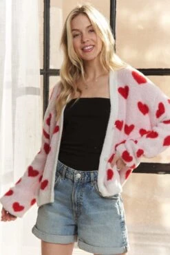 ADORA Fuzzy Heart Button Down Cardigan -Little Loom Store 9e201928 a58e 47e7 8557 4ba2b97f8d25 Max