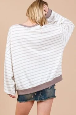 Ces Femme Striped Round Neck Drop Shoulder Sweatshirt -Little Loom Store 9e6d3061 8c91 4b9b b672 483dbd50dd0b Min