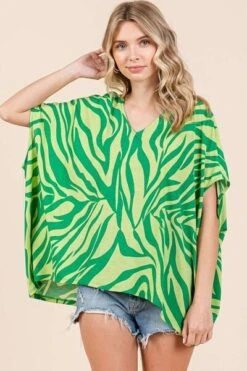 Mittoshop Zebra Print V-Neck Short Sleeve Oversized Top -Little Loom Store 9efad15c 9522 46df 99e6 368377a207b1 Min