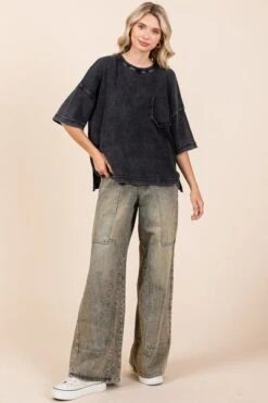 Mittoshop Mineral Wash Waffle Knit Short Sleeve Top -Little Loom Store 9f84f082 6b4a 4bb1 9a8f c02f40892ab7 Min