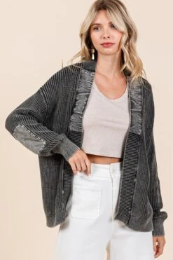 Mittoshop Contrast Patch Open Front Mineral Wash Cardigan -Little Loom Store 9f91d7de 1aa6 4434 90aa e9530394d2ff Max