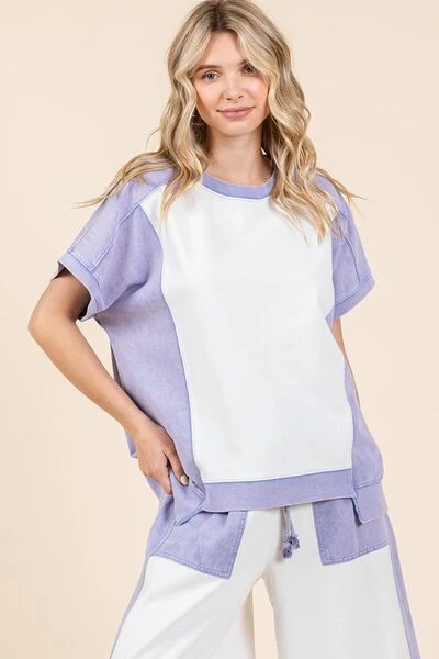 Mittoshop Oversized Color Block Short Sleeve T-Shirt 3 Mittoshop Oversized Color Block Short Sleeve T-Shirt