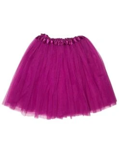 Fuchsia Tutu Skirt For Women – 3-Layer Tulle Ballet Skirt For Costume, Dress-Up, Dance, & Cosplay