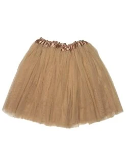 Taupe Tutu Skirt For Women – 3-Layer Tulle Ballet Skirt For Costume, Dress-Up, Dance, & Cosplay