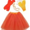 80s Outfits For Women In Neon Orange - 4 Piece Costume In Adult & Plus Size 2 80s Outfits For Women In Neon Orange - 4 Piece Costume In Adult & Plus Size -Little Loom Store Adult 80 s Orange