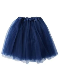 Navy Blue Tutu Skirt For Women – 3-Layer Tulle Ballet Skirt For Costume, Dress-Up, Dance, & Cosplay