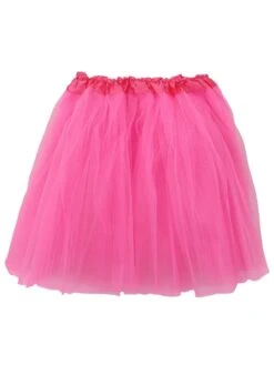 Neon Pink Tutu Skirt For Women – 3-Layer Tulle Ballet Skirt For Costume, Dress-Up, Dance, & Cosplay