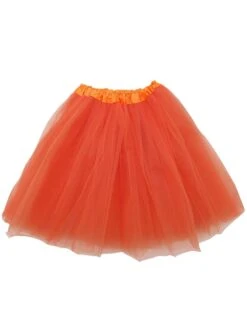Orange Tutu Skirt For Women – 3-Layer Tulle Ballet Skirt For Costume, Dress-Up, Dance, & Cosplay