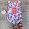 All-American Slugger Baby Patriotic Baseball Bubble Romper -Little Loom Store All AmericanSluggerBabyPatrioticBaseballBubbleRomper