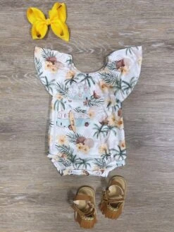 Aloha Cutie Palm & Pineapple Baby Romper