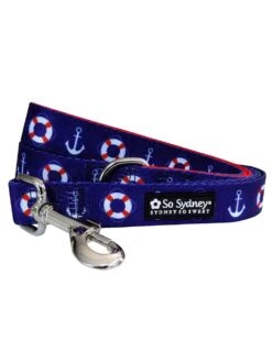 Anchor Yacht Club Boat Collection Dog Leash – Nautical Anchor Print, Durable, Stylish, Small & Large Pet Leash