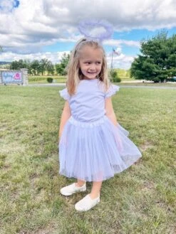 Adult White Angel Costume - White Tutu Skirt & Headband Halo Set For Adult Or Plus Size