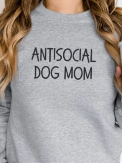 Antisocial Dog Mom Unisex Heavy Blend™ Crewneck Sweatshirt - Many Colors -Little Loom Store AntisocialDogMomGray
