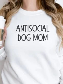 Antisocial Dog Mom Unisex Heavy Blend™ Crewneck Sweatshirt - Many Colors -Little Loom Store AntisocialDogMomWhite