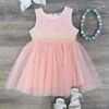 Apricot Sequin Top Girls Tulle Chiffon Tutu Dress -Little Loom Store ApricotSequinTopGirlsTulleChiffonTutuDress