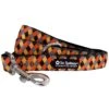Orange Fall Plaid Argyle Cute & Trendy 5' Nylon Dog Leash