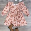 Autumn Floral Ruffle Trim Girls Dress -Little Loom Store AutumnFloralRuffleTrimGirlsDress