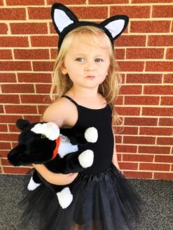 Girls Black Cat Costume - Kids Costume Set With Black Tutu, Tail, & Ears -Little Loom Store BR Cat Tutu Costume s 1