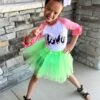 Neon Green Tutu Skirt For Girls – 3-Layer Tulle Ballet, Dance, And Dress-Up Costume Skirt -Little Loom Store BR N Green Tutu Ava s 1
