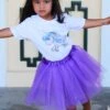 Purple Tutu Skirt For Girls – 3-Layer Tulle Ballet, Dance, And Dress-Up Costume Skirt