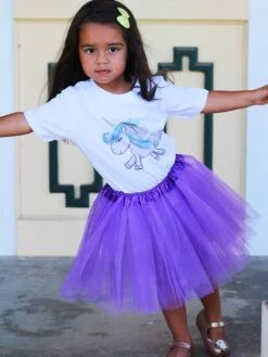 Purple Tutu Skirt For Girls – 3-Layer Tulle Ballet, Dance, And Dress-Up Costume Skirt