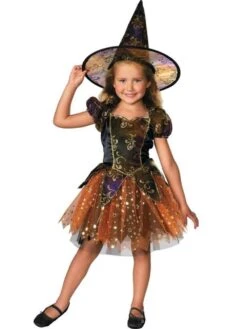 Girls Witch Costume, Sparkle Glam Deluxe Halloween Dress Up