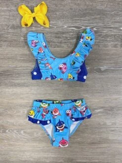 Baby Shark Splash Girls Two-Piece Swimsuit