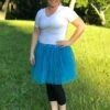 Turquoise Blue Tutu Skirt For Women – 3-Layer Tulle Ballet Skirt For Costume, Dress-Up, Dance, & Cosplay -Little Loom Store Ballet Tutu Adult Turquoise Blue BR a 1