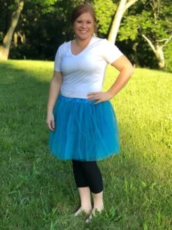 Turquoise Blue Tutu Skirt For Women – 3-Layer Tulle Ballet Skirt For Costume, Dress-Up, Dance, & Cosplay