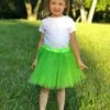Lime Green Tutu Skirt For Girls – 3-Layer Tulle Ballet, Dance, And Dress-Up Costume Skirt -Little Loom Store Ballet Tutu Kid Lime BR a 1 1