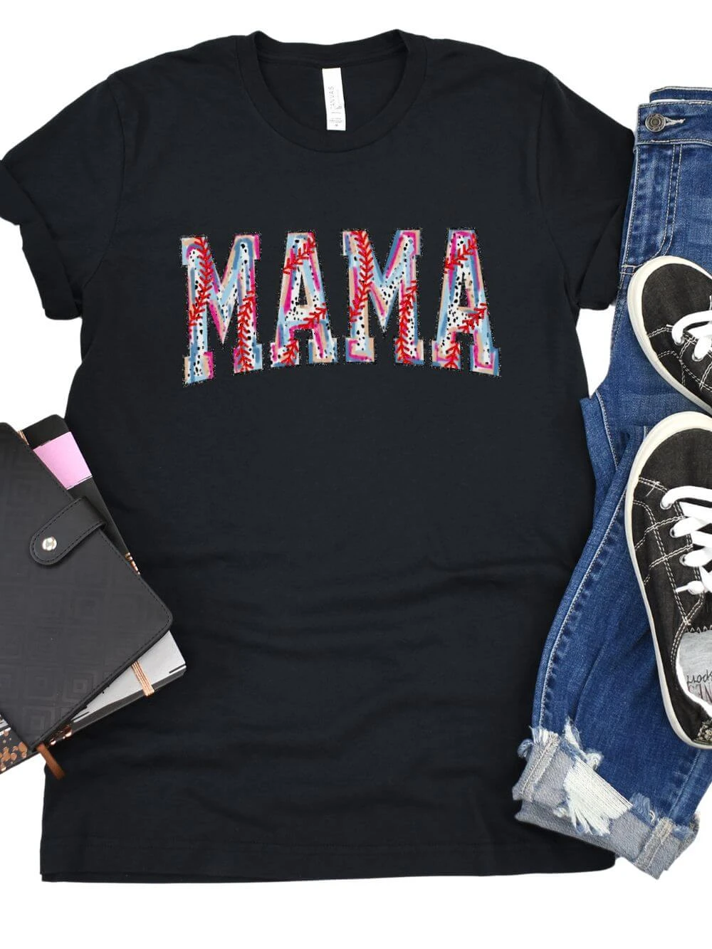 Baseball Mama Stitch Design Mom Graphic T-Shirt 7 Baseball Mama Stitch Design Mom Graphic T-Shirt - Image 5