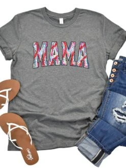 Baseball Mama Stitch Design Mom Graphic T-Shirt 21 Baseball Mama Stitch Design Mom Graphic T-Shirt -Little Loom Store BaseballMamaDeepHeather
