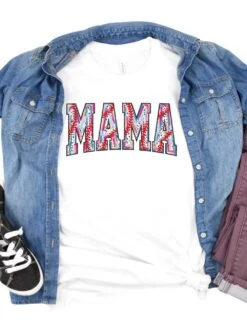 Baseball Mama Stitch Design Mom Graphic T-Shirt 29 Baseball Mama Stitch Design Mom Graphic T-Shirt -Little Loom Store BaseballMamaWhite