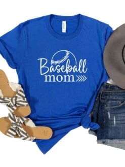 Baseball Mom T-Shirt In 12 Team Colors -Little Loom Store BaseballMom1TrueRoyal