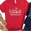 Baseball Mom T-Shirt In 12 Team Colors -Little Loom Store BaseballMomRed