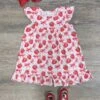 Berries & Bows Coquette Girls Flutter Sleeve Dress -Little Loom Store Berries BowsCoquetteGirlsFlutterSleeveDress