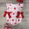 Berries & Bows Girls Ruffle Baby Bubble Romper -Little Loom Store Berries BowsGirlsRuffleBabyBubbleRomper