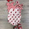 Berry Cute Strawberries & Gingham Plaid Girls Baby Romper -Little Loom Store BerryCuteStrawberries GinghamPlaidGirlsBabyRomper