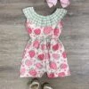 Berry Sweet Girls Strawberry & Gingham Plaid Romper -Little Loom Store BerrySweetGirlsStrawberry GinghamPlaidRomper
