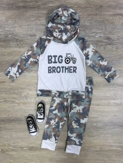 Big Brother Boys Camo Tractor Hoodie & Joggers Outfit