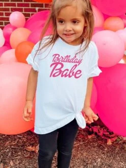 Birthday Babe Toddler & Little Girls' Cotton Barbie Style Birthday T-Shirt - 3 Colors