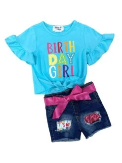 Birthday Girl Rainbow Flutter Sequin Denim Patch Girls Outfit 5 Birthday Girl Rainbow Flutter Sequin Denim Patch Girls Outfit -Little Loom Store BirthdayGirlRainbowFlutterSequinDenimPatchGirlsOutfitWhite 56e78161 d642 4e1c a642 f2ff8a449222