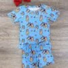 Blue Dog Patriotic Summer Short Sleeve Pajama Set -Little Loom Store BlueDogPatrioticSummerShortSleevePajamaSet
