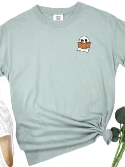 Book Ghost Comfort Colors Embroidered Unisex T-Shirt