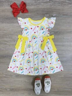 Bright Start Girls Pencil Rainbow Back To School Dress