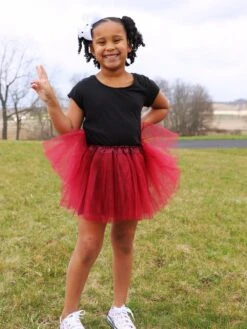 Solid Color Costume Tutu Skirt - Toddler, Little Girl, Kid Size For Dress Up -Little Loom Store BrooklynBurgundyMaroonTutu 1