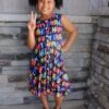 Happy Happy Birthday Rainbow Black Tank Girls Skater Dress -Little Loom Store BrooklynHappyBirthdayDress