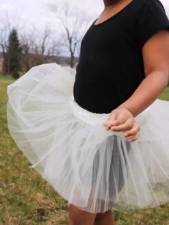 Ivory Tutu Skirt For Girls – 3-Layer Tulle Ballet, Dance, And Dress-Up Costume Skirt -Little Loom Store BrooklynIvoryTutu