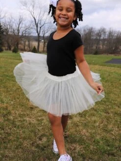 Ivory Tutu Skirt For Girls – 3-Layer Tulle Ballet, Dance, And Dress-Up Costume Skirt